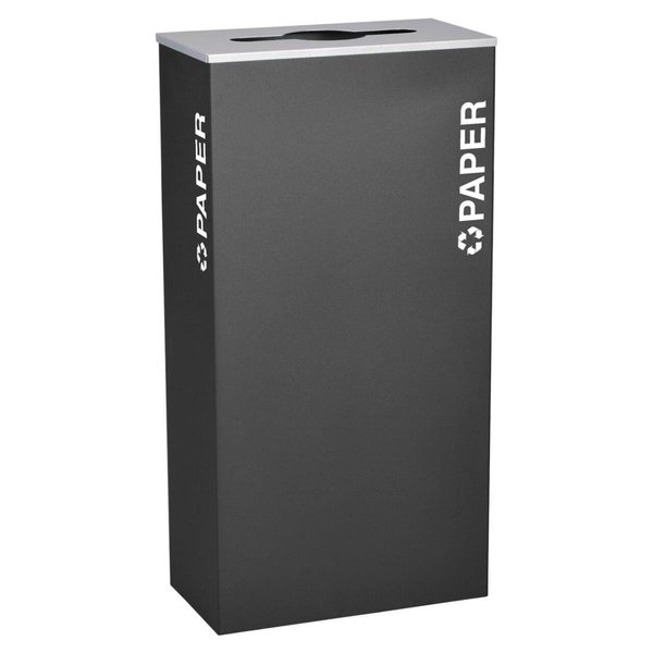 Ex-Cell Kaiser Ex-Cell Kaiser RC-KD17-P BLX Rectangular Paper 17 GallonRecycling Receptacle; Black Texture RC-KD17-P BLX